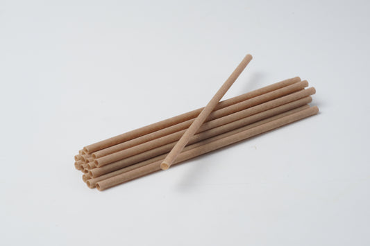 Straw Coffee Ground 6×210mm Flat Cut Natural Paper Wrapped