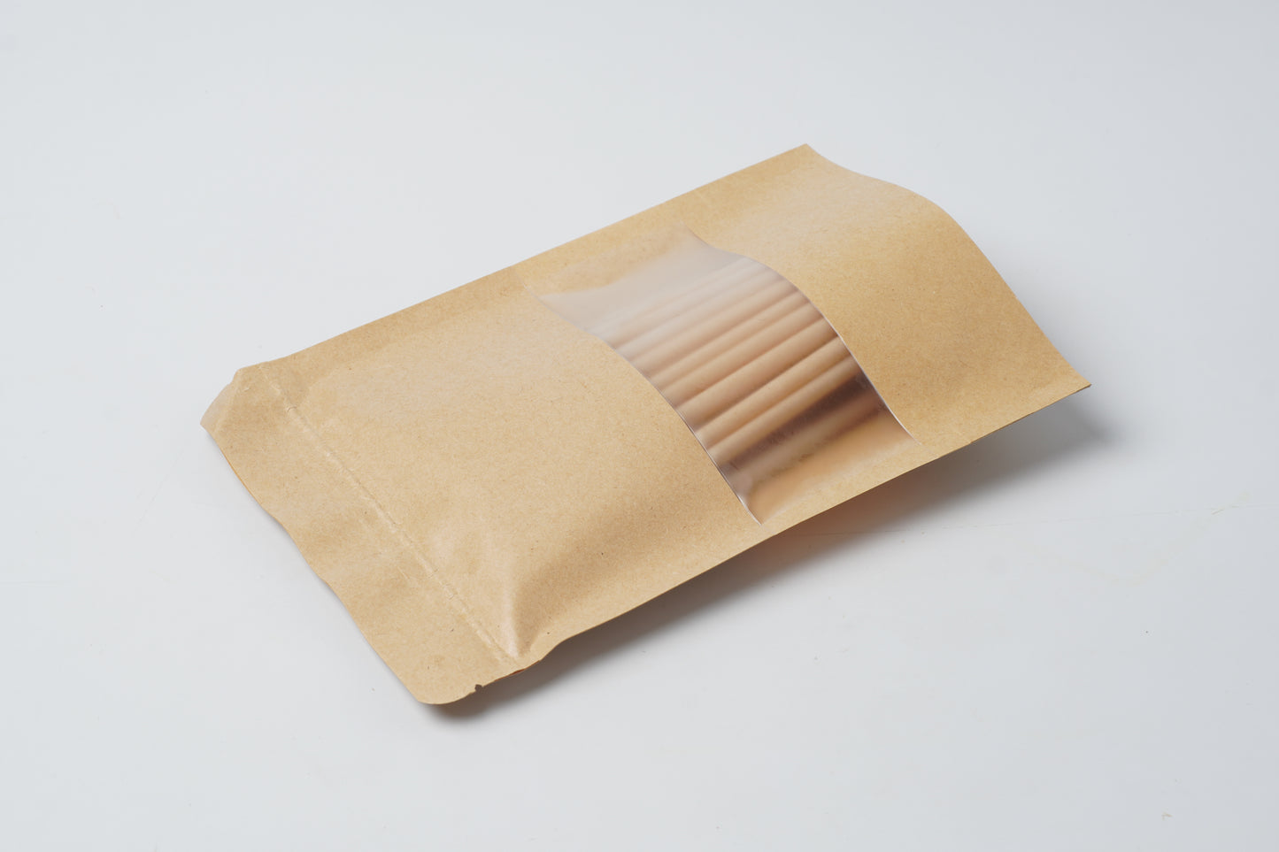 Straw Sugarcane 12×210mm Flat Cut Natural Paper UnWrapped